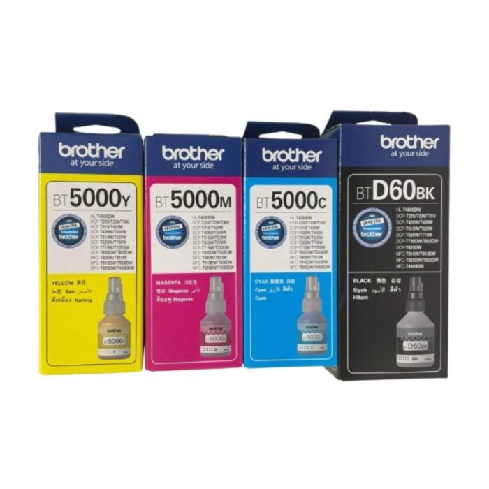 Brother btD60BK/ BT6000BK/ BT5000C/ BT5000Y/ BT5000M Ink Bottle Cartridge (Set of 4 Pcs ) - Image 1